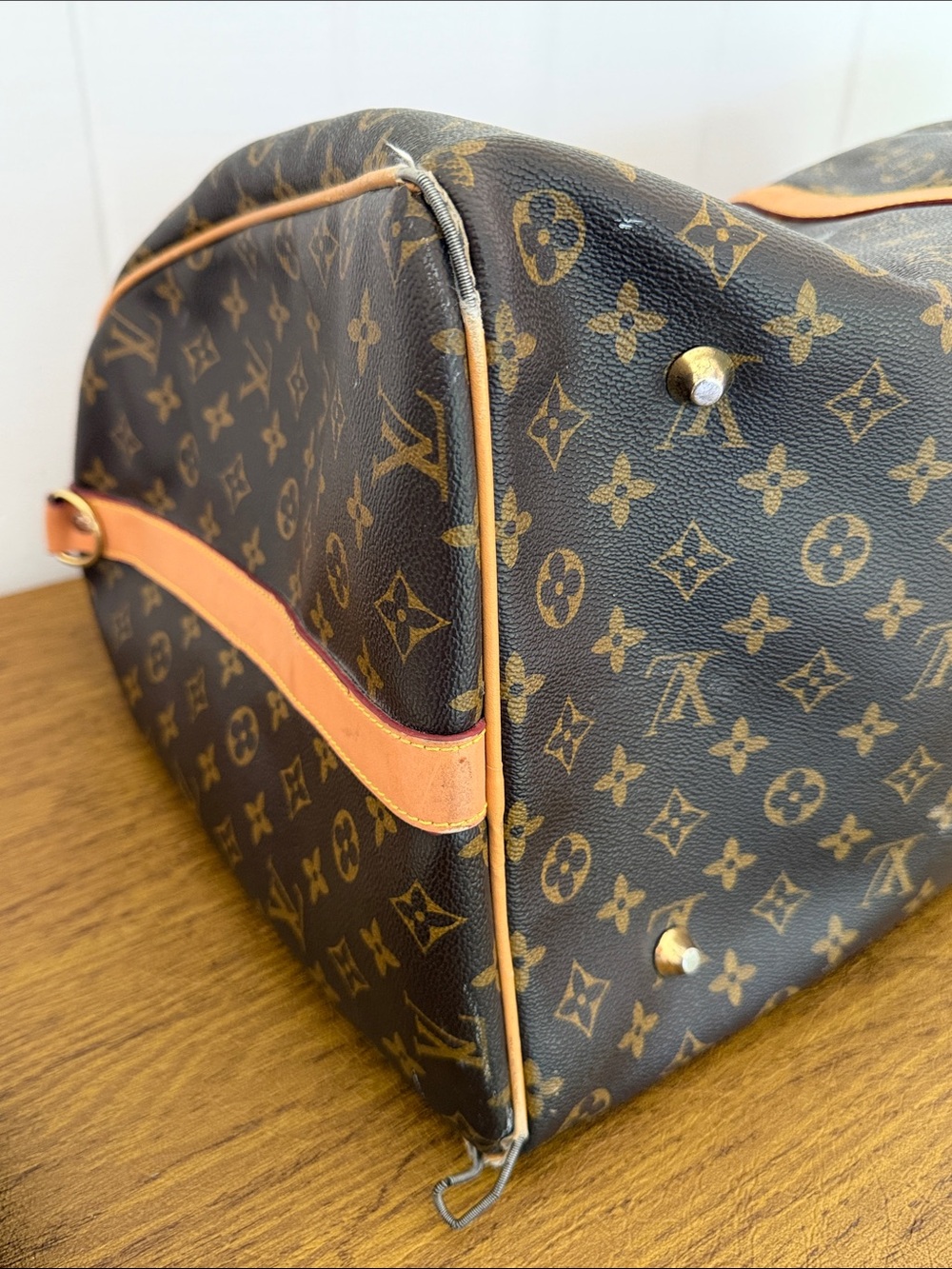 Louis Vuitton Monogram Canvas Travel Tote with Tan Leather Trim - Picture 7 of 10